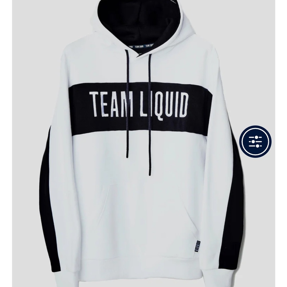TEAM LIQUID COLOR BLOCKING HOODIE 2.0 BLUE AND WHITE-L